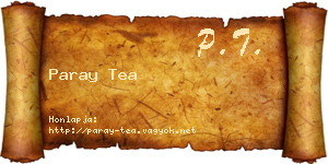 Paray Tea névjegykártya